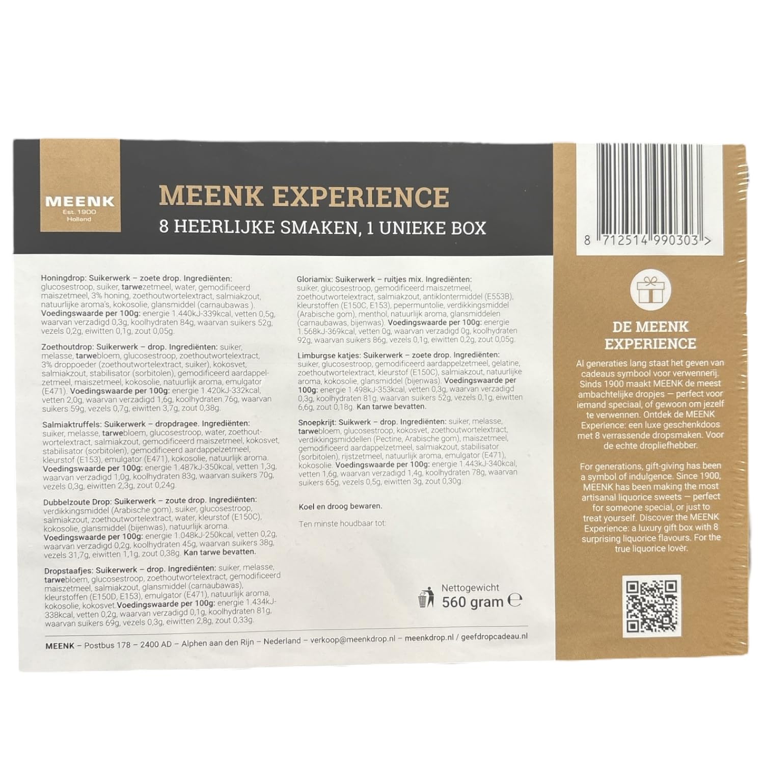 Meenk Geschenkset Experience 560g I Lakritz-Geschenk aus den Niederlanden I holländisches Lakritz I Drop I Mischung aus süßem und salzigem Lakritz I Dutch Licorice