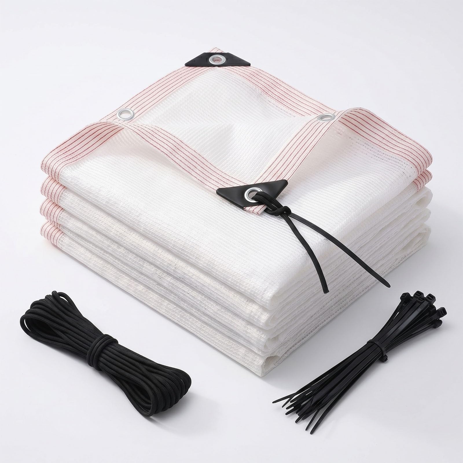 Voile d'ombrage blanc imperméable pour protection plantes et terrasse avec cordes de fixation
