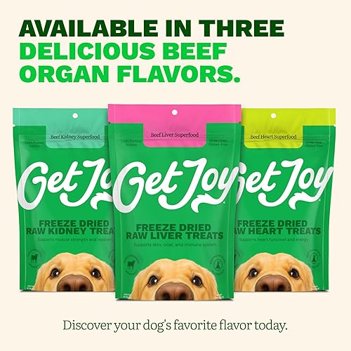 Miniatura 8 de Get Joy Freeze Dried 100% Beef Liver Dog Treats, 4oz Single Ingredient Organ Meat, High Protein Raw Dog Food Topper, Snack & Training Rewards