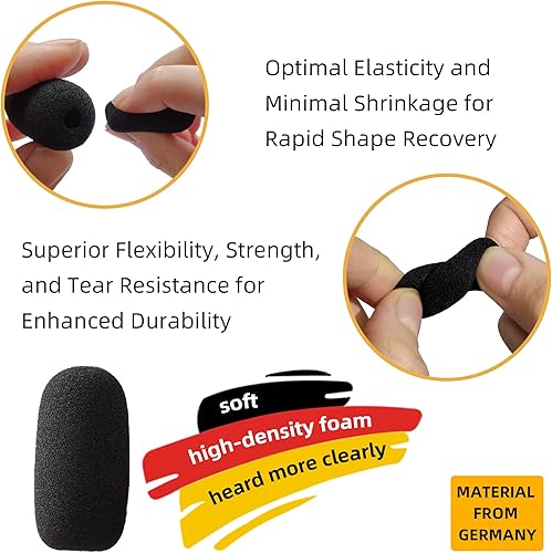 Miniatura 3 de VELKPRO Parabrisas para micrófono, paquete de 10 mini fundas de espuma para micrófono, protección de espuma de alta densidad para auriculares de