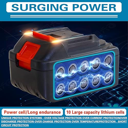 Miniatura 6 de IRONFIST Llave de impacto inalámbrica, destornillador de impacto eléctrico con batería de litio de 21 V, motor sin escobillas con par de 420 Nm