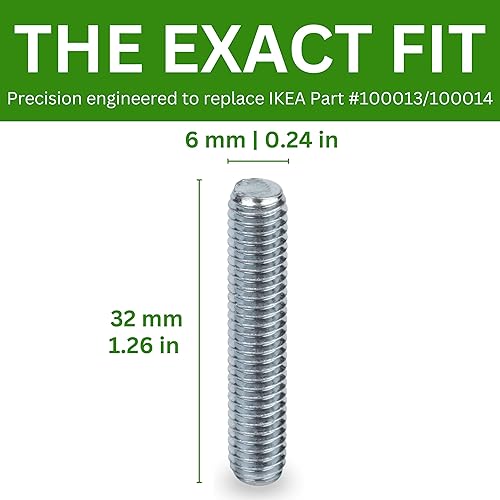 Miniatura 4 de Spare Hardware Parts Tornillo roscado para litera (repuesto para pieza IKEA #100013100014) (paquete de 4)