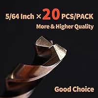 Vista 43 de Broca de cobalto de 3/16 pulgadas, brocas de metal HSS M35 para acero, acero inoxidable, hierro fundido, plástico duro y madera (20 unidades)