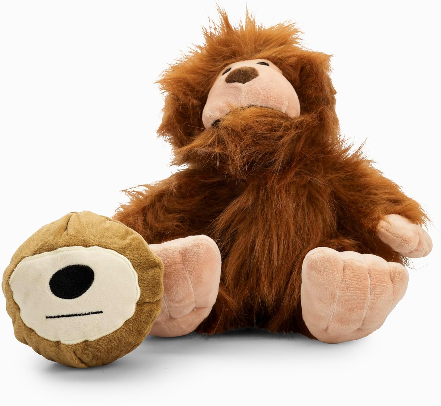 Flourish Pets 3 in 1 Multi-Layer Chew Toy for Active Dogs | Non-Toxic BPA Free Double Stitched Soft Fabric Exterior Dog Toys | Long-Lasting Dog Plush Toys (Large Sasquatch 11")