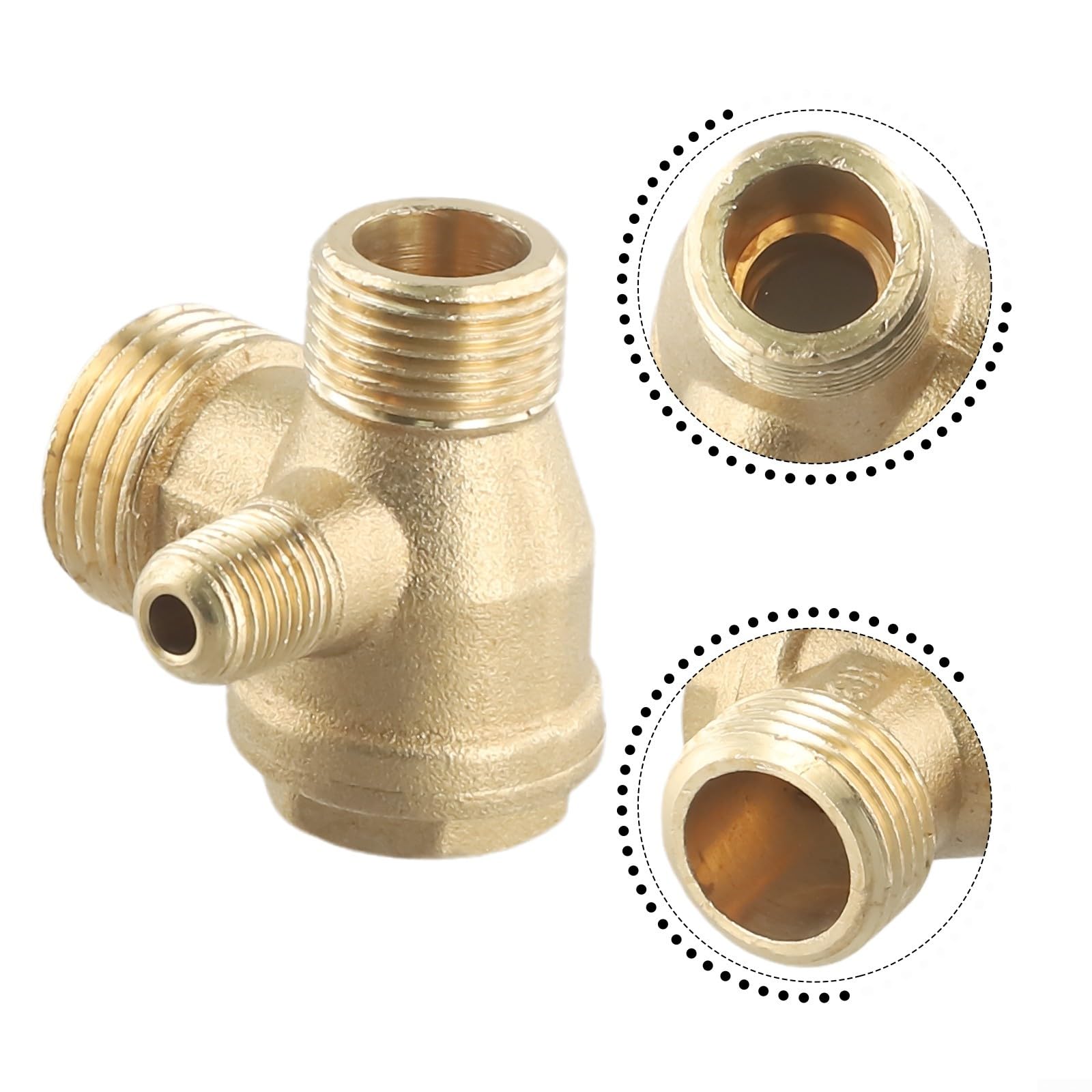 Valvola di ritegno in ottone per compressore d'aria a 3 porte, valvola di ricambio maschio filettata per valvola di sicurezza per utensili pneumatici per pezzi di ricambio, montaggio resistente