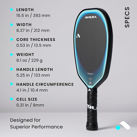 Rhapsody 13 Pickleball Paddle، ألياف الكربون، صممه المحترفون، نظام تحسين البقعة الحلوة، صنع في الولايات المتحدة الأمريكية