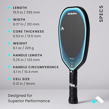 Rhapsody 13 Pickleball Paddle، ألياف الكربون، صممه المحترفون، نظام تحسين البقعة الحلوة، صنع في الولايات المتحدة الأمريكية