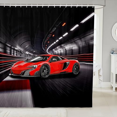 Miniatura 26 de Cortina de baño bohemia con diseño floral retro de 72 x 78 pulgadas, 70 pulgadas, diseño de flores hippie de los años 70, cortina de ducha bohemia