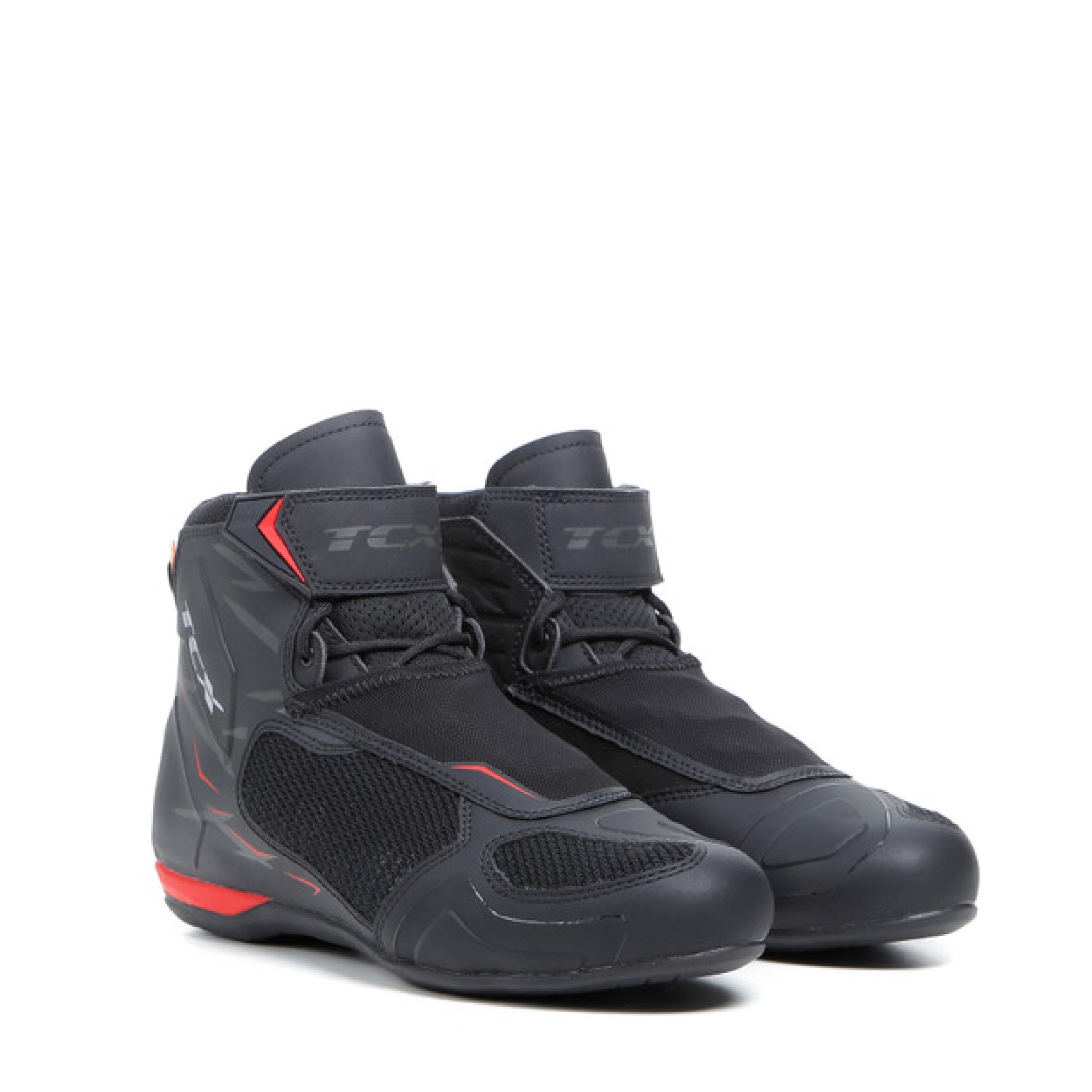 TCX R04d Air, Zapatillas de Moto para Hombre, Transpirables y versátiles, Parte Superior de Malla con Revestimiento termofusible, Cordones y Cierre de Velcro