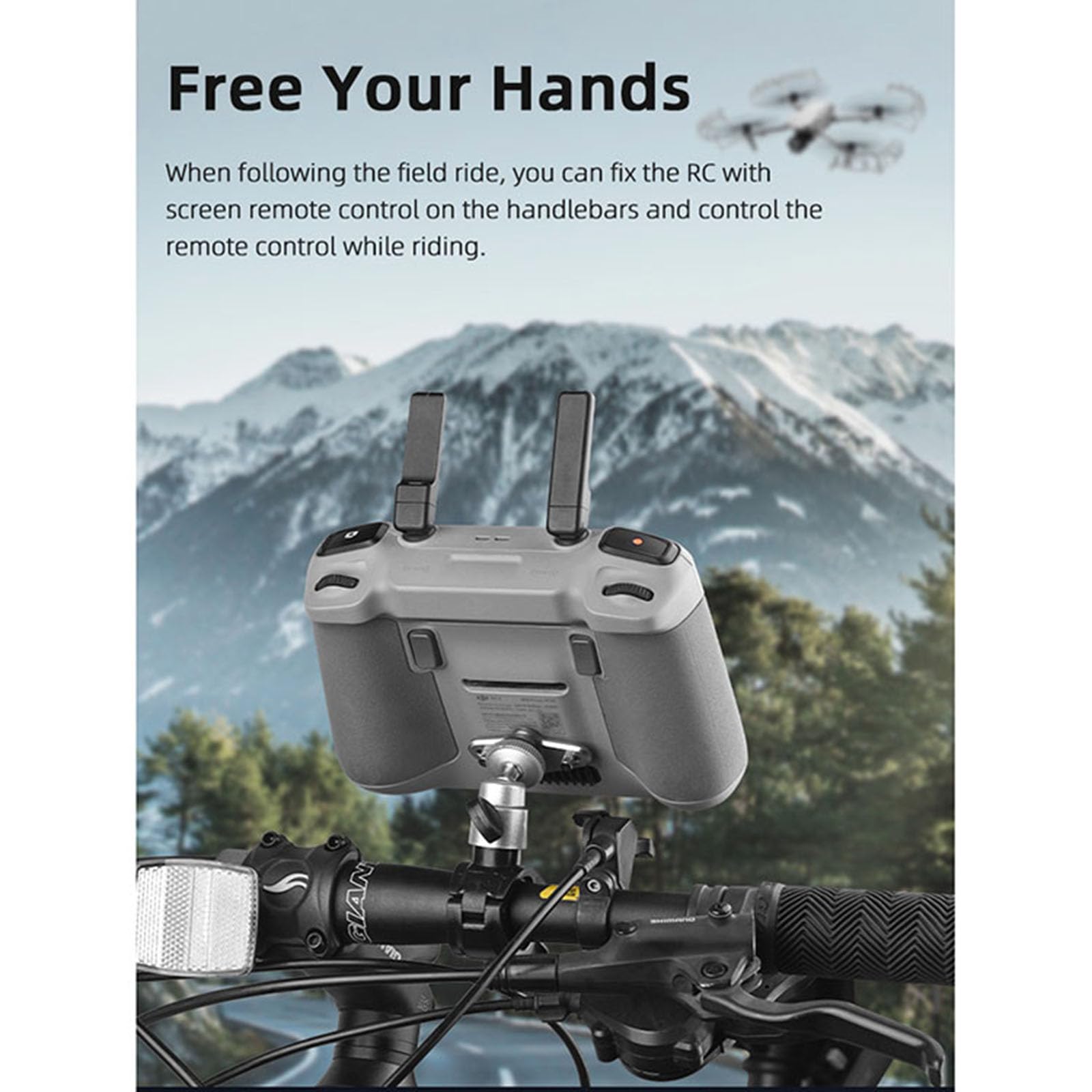 Uchwyt na kierownicę roweru DJI RC 2 / RC do pilota rowerowego Insta360 na sportową kamerę GoPro
