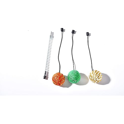 Amazon Basics Cat Tree Replacement Toys, 4-Pack (3 Balls, 1 Spring)