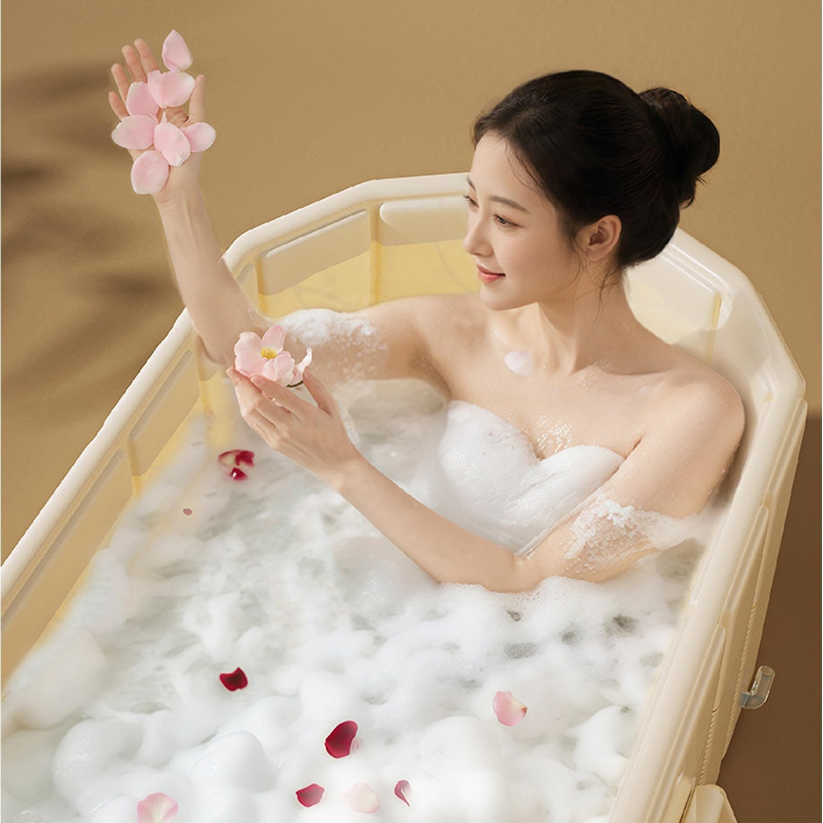 Vasca da bagno portatile pieghevole, vasca da bagno isolata per famiglie e atleti, accessorio compatto per acqua calda, pieghevole e facile da riporre