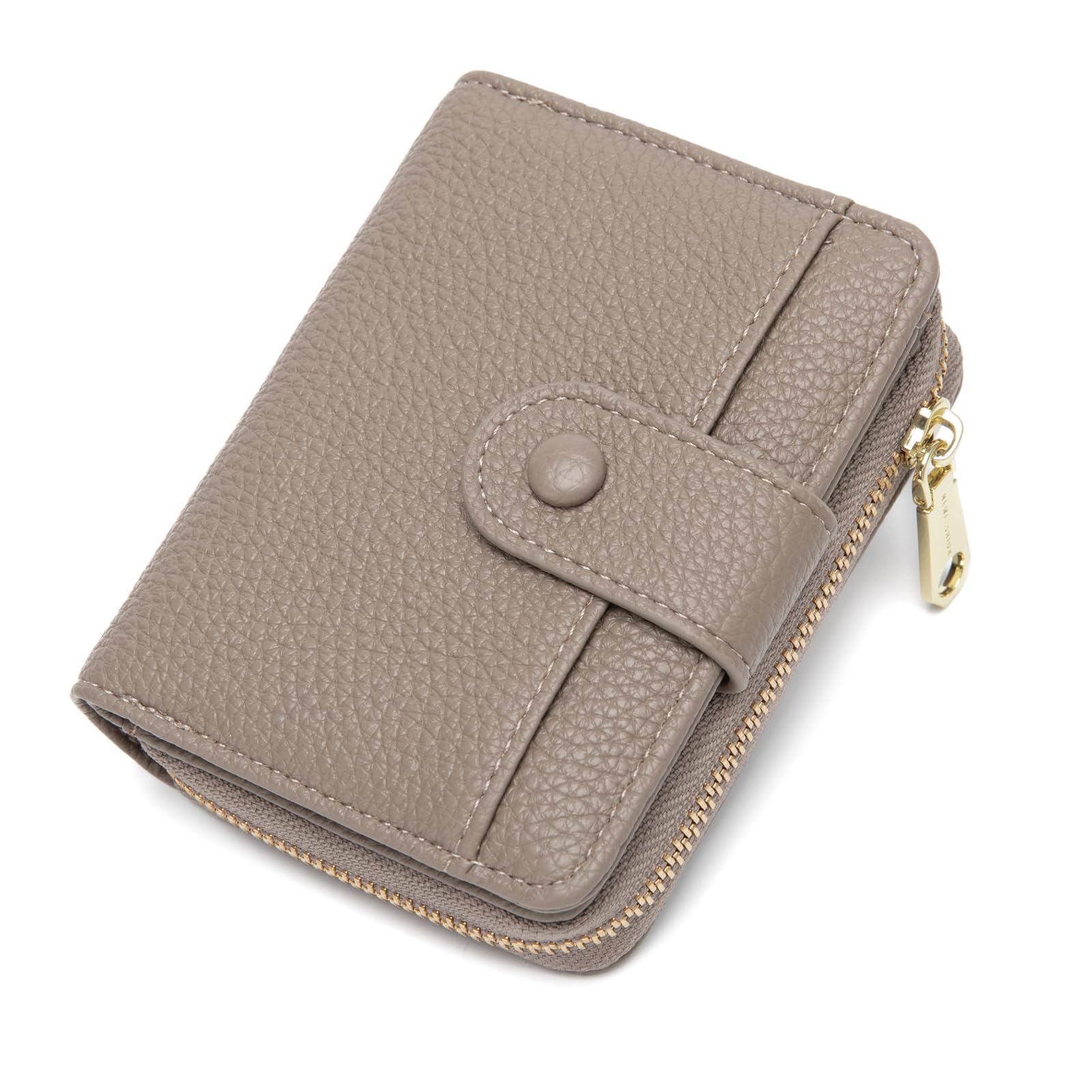 CHAOFANXI Geldbörse Damen, Weichem Leder Kleines Portemonnaie für Frauen, Kleiner Geldbeutel Damen Mit Zipper Münzfach Kartenfächer, Grau