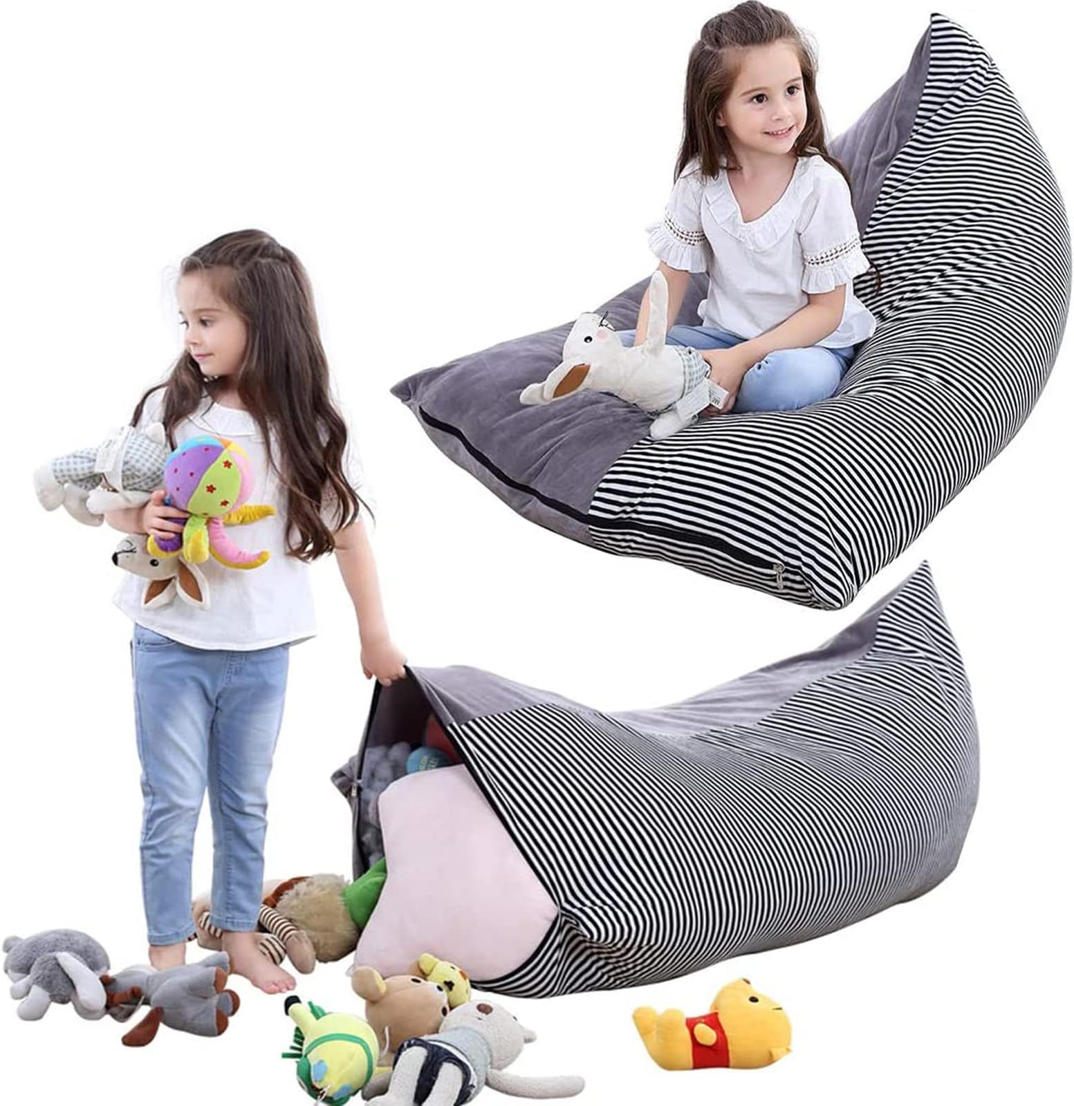 Peluche Jouet de Rangement Pouf Poire, Extra Large Peluche Animal de Stockage de Haricot Sac de 