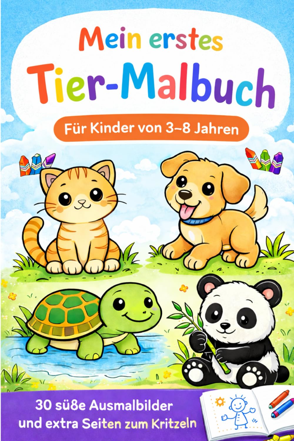 Mein erstes Tier-Malbuch: Fördert Kreativität, Konzentration und Feinmotorik