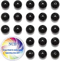 Vista 251 de 200 cuentas redondas y sueltas de cristal de cuarzo gris natural de 0.32 pulgadas (8 mm) para joyería y manualidades