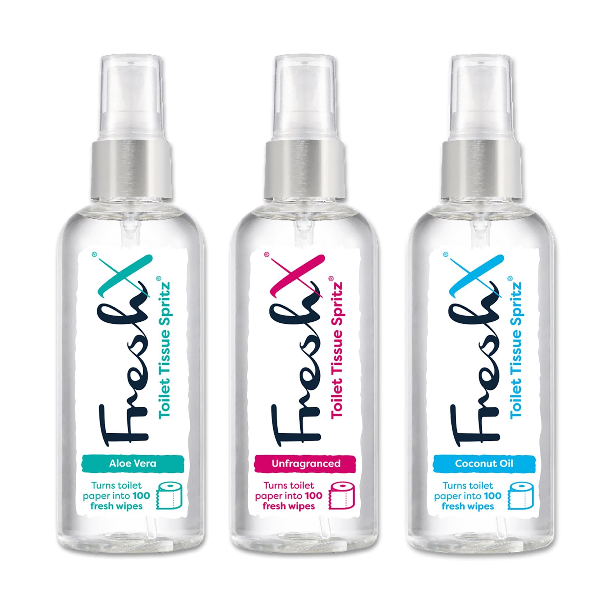 Toilet Paper Spray 3-Pack | Turns Toilet Roll into Flushable Wet Wipes | Septic Safe | Plastic-Free Alternative | Better Than Gel | Holiday Essential | Camping | Festival