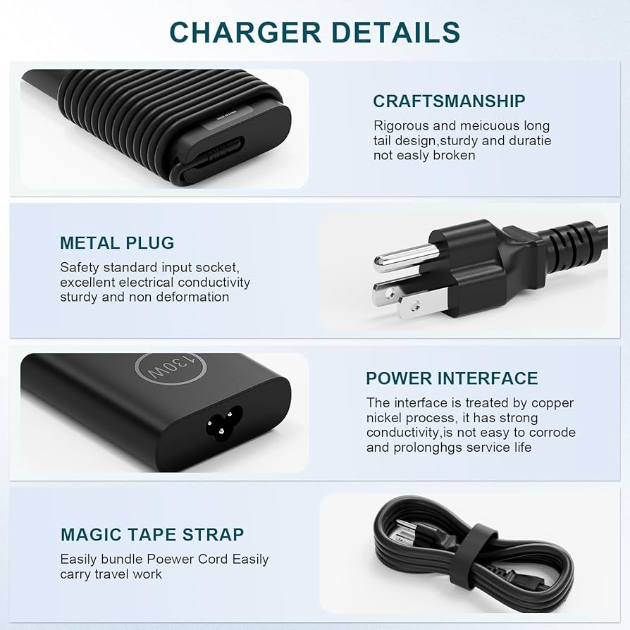 Dell Precision 5520 4k タッチパネル　130w充電器付き Amazon.com: 130W 4.5mm AC Adapter Compatible with Dell