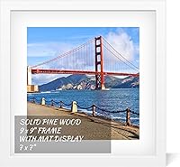 Vista 24 de Marco de fotos de 12x12 pulgadas de madera para colgar en la pared, marcos cuadrados de fotos con 2 paspartús de 8x8 pulgadas y 10x10 pulgadas