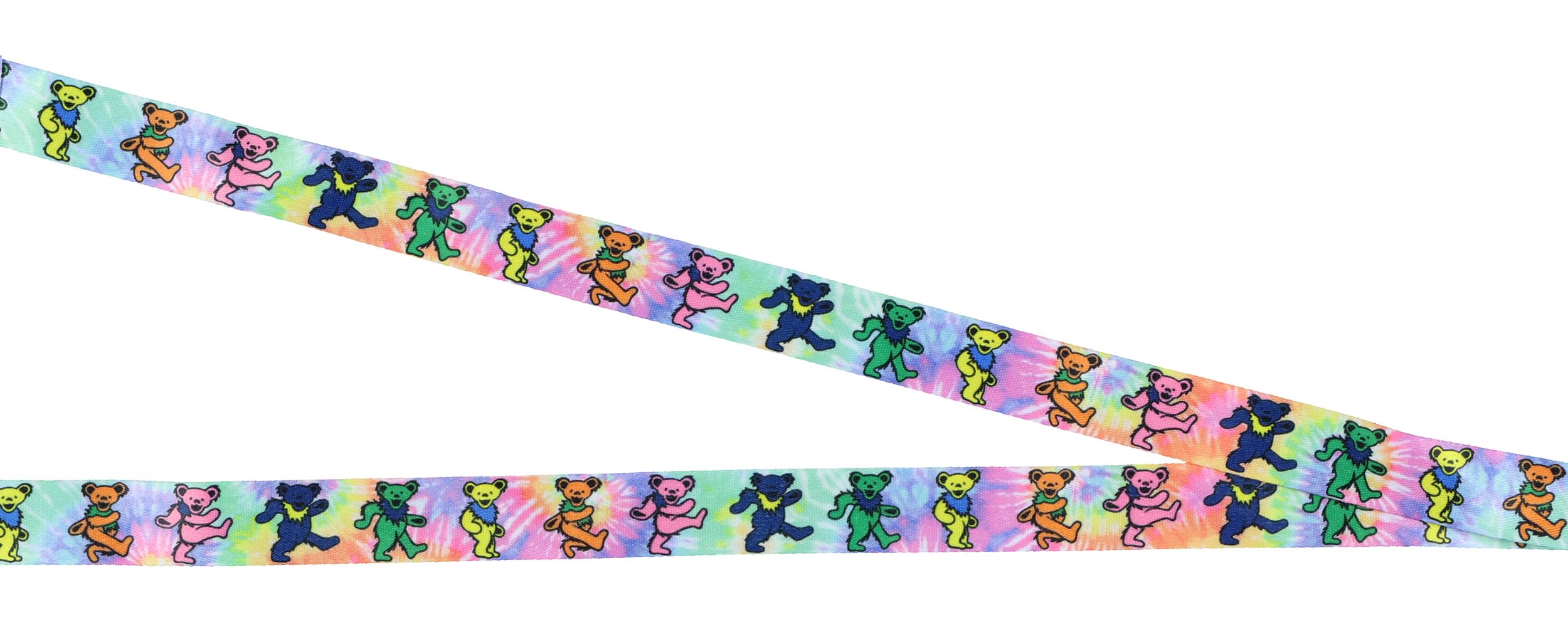 Grateful Dead Lanyard Tie-Dye Dancing Bears Clear ID Badge Holder Keychain