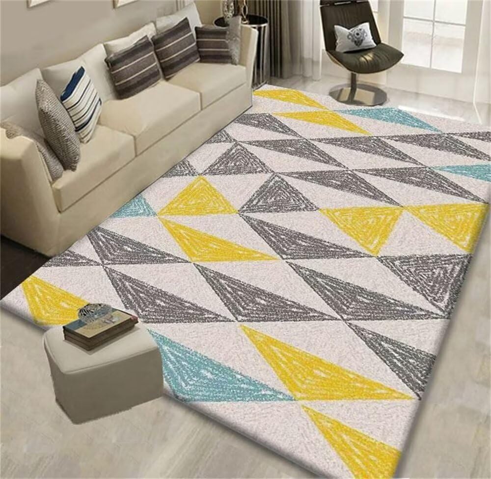 Tapis carreau ciment tapis de salon lavable en machine 100x200