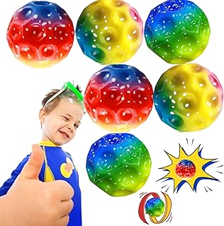 كرات القفز أسترو، كرات مطاطية عالية القفز، كرة بتصميم قمر، كرة الحمم البركانية، لعبة كرة قفز صغيرة، كرات نطاطة هدية لحفلات الأطفال (شوانكاي)، 6 قطع