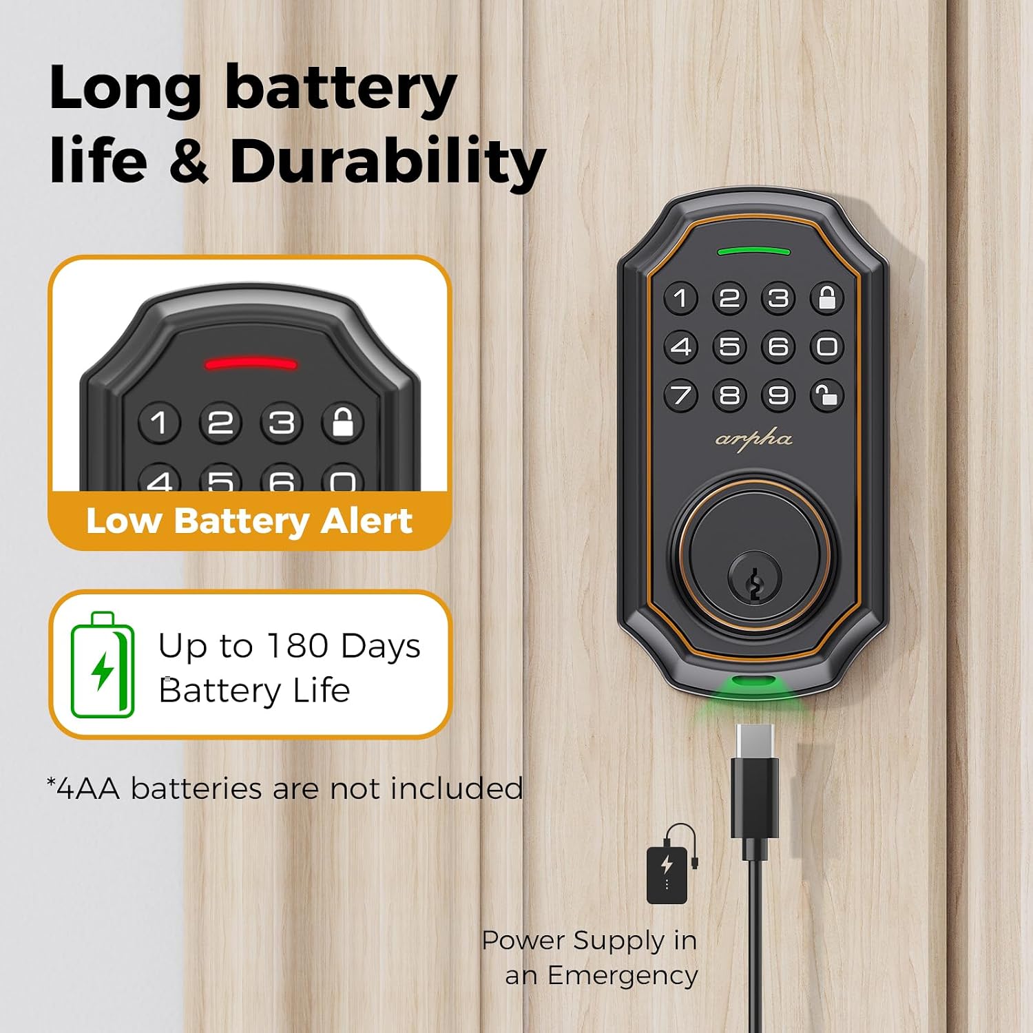 ARPHA D180 Long Battery Life and Emergency Power