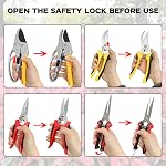 Sutekus Garden Pruning Shears Set of 4 Hand Pruners Bypass Pruning Shears Garden Clippers Shears Kit with Case
