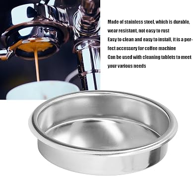 Blind Filter, 58mm Backflush Insert Disk, Stainless Steel Coffee Filter Accessories Metal Blind Filter Coffee Machine Accessories for Gaggia Classic Coffee Machine, Espresso Machine Accessories