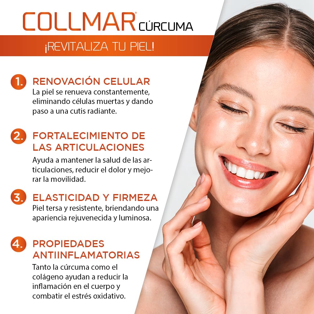 Colageno Drasanvi Collmar Hidrolizado Marino Con Acido Hialuronico Magnesio | Bienestar Articular Y Muscular, Con Curcuma Y Vitamina C - Colageno Marino Hidrolizado En Polvo Sabor Vainilla, Pack 2x340 G