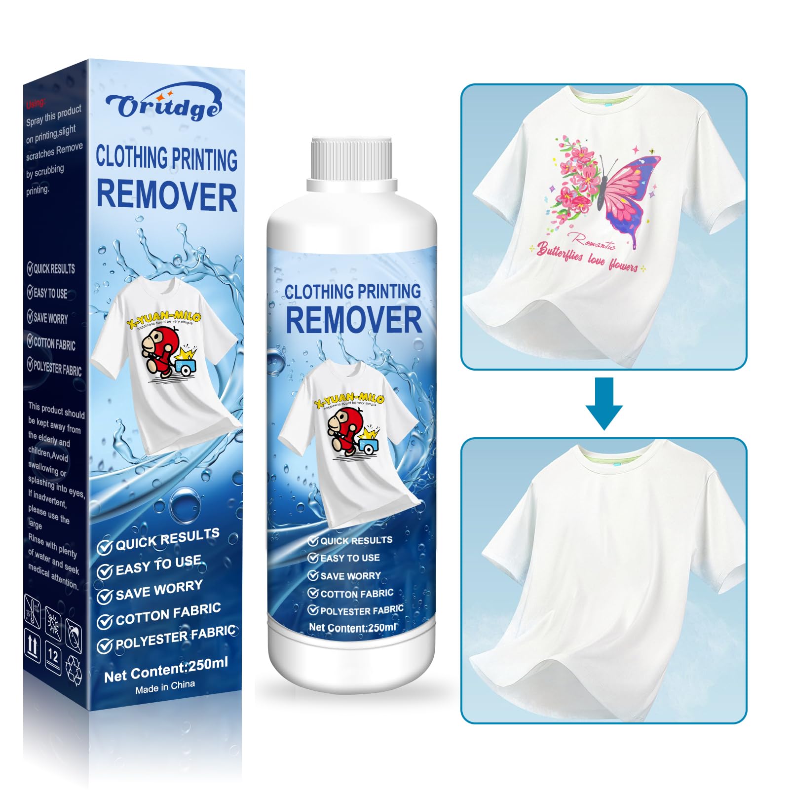 Soluzione di pulizia DTF 250-ml, kit di pulizia DTF con DTF Remover per tessuti e compatibile con Pet Film DTF di inchiostro, inchiostro DTF Pellicola di trasferimento diretto
