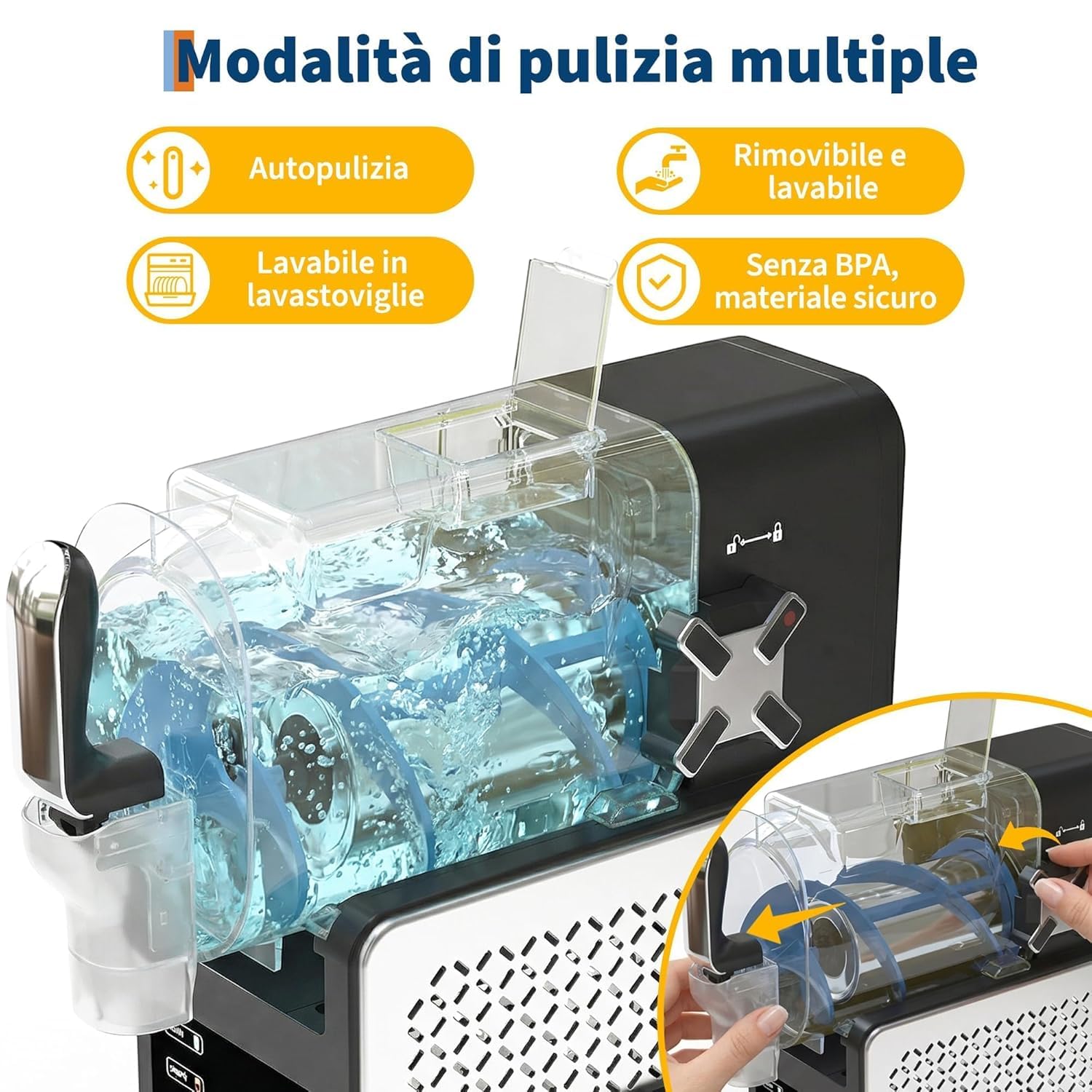 Máquina para Hacer Granizados 1.9L – 200W Máquina de Helados con 5 Programas, Máquina Slushie con Mantenimiento de Frío 12h, Autolimpieza y Bandeja de Goteo 400ml, para Cócteles y Batidos