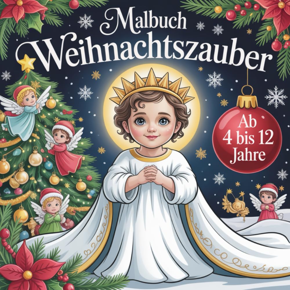 Malbuch Weihnachtszauber 50 wunderschöne ausmale Bilder für Kinder ab 4 Jahre.: Für Adventskalender, Nikolaus , Weihnachten oder einfach als kleine kreative Überaschüng!