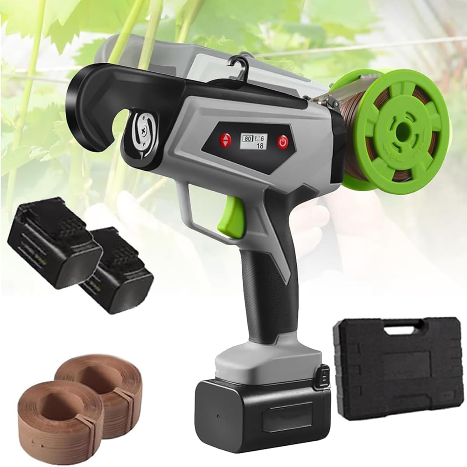 Attache-Plantes électrique à 3-8 vitesses réglables et écran LCD pour un liage sur mesure