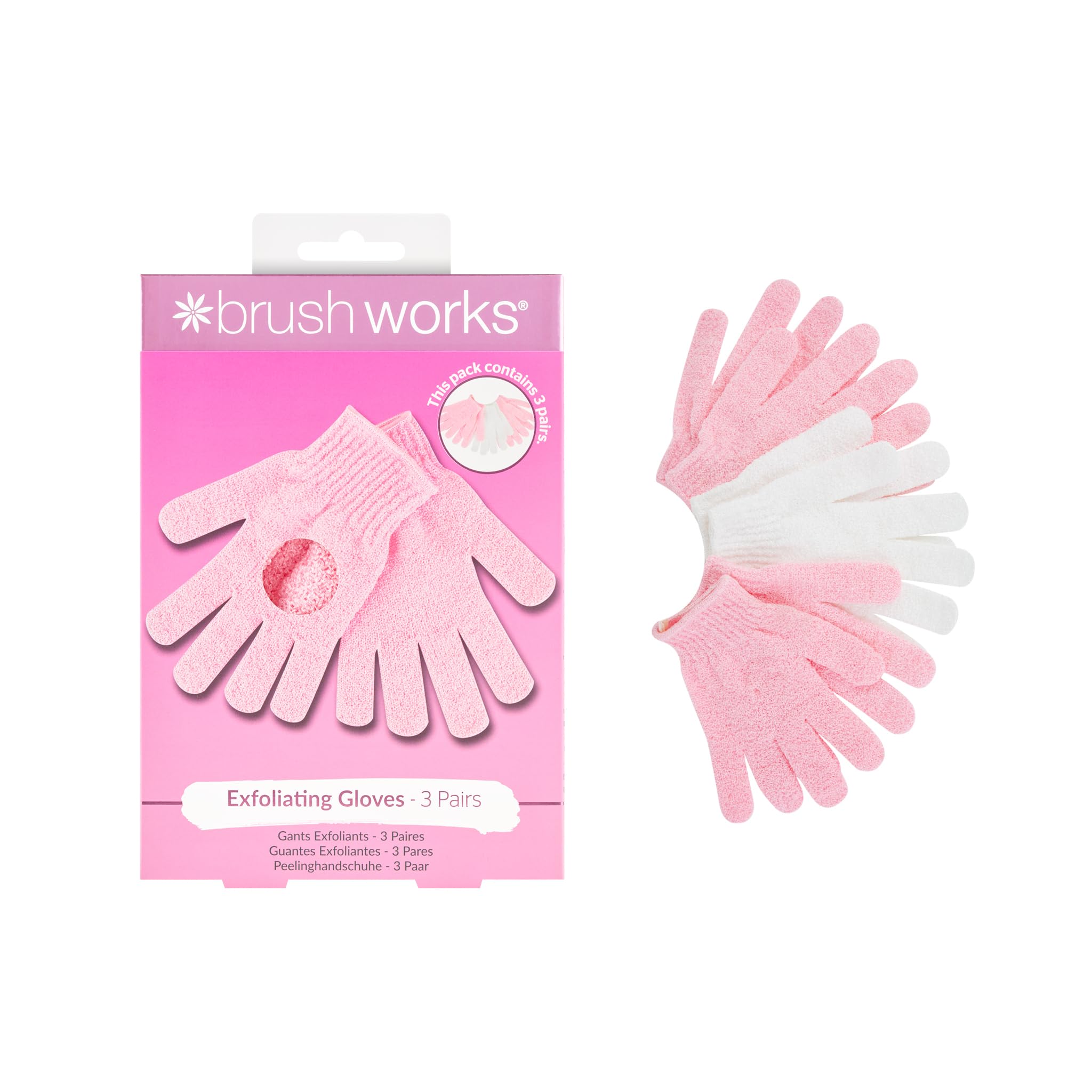 Brushworks Exfoliating Gloves 3 Pairs