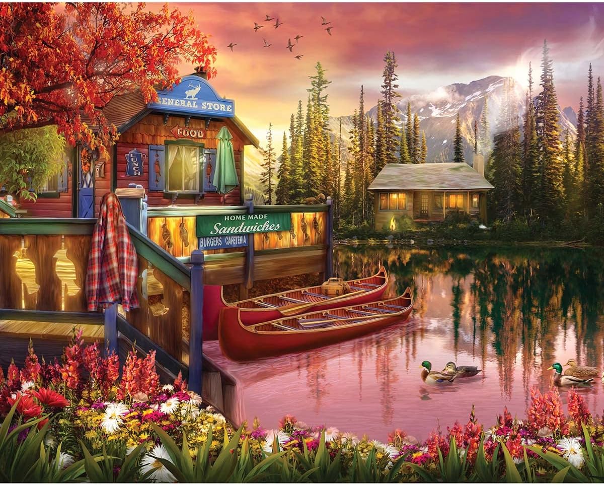Springbok Lakeshore Serenity 1000 Piece Jigsaw Puzzle for Adults - Unique Cut Pieces - Made in USA