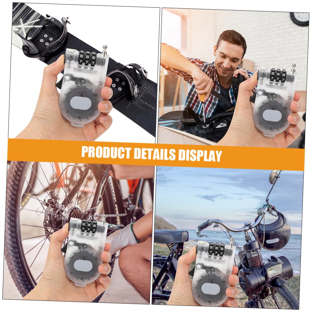 YARNOW 3 Set Serratura Antifurto Protezione Chiave Blocco Della Scheda Lucchetto Di Sicurezza Per Snowboard Lucchetto Compatto Per Bici Blocco Boost Per Lo Sci Plastica 3 Pezzi * 3