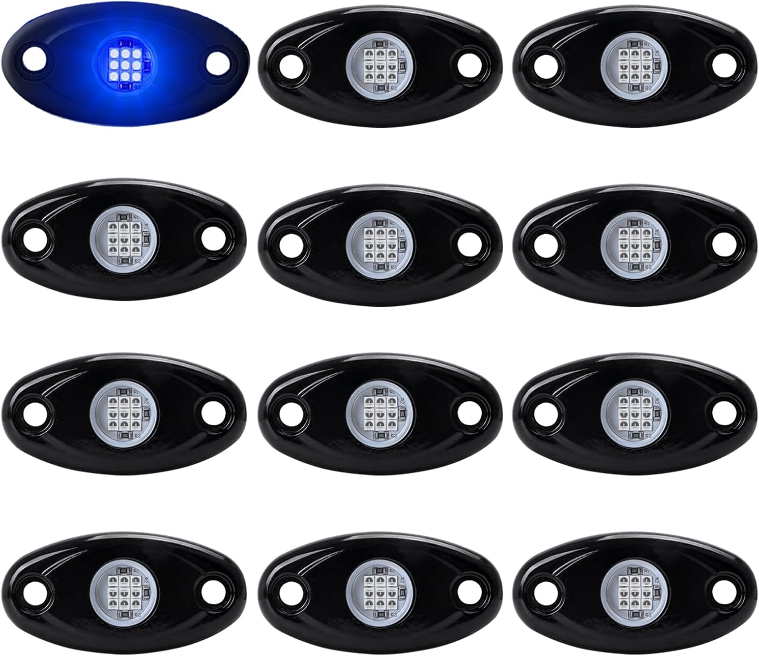 Amazon.com: LY8 12 Pods Blue LED Rock Lights Neon Underglow Light for ...