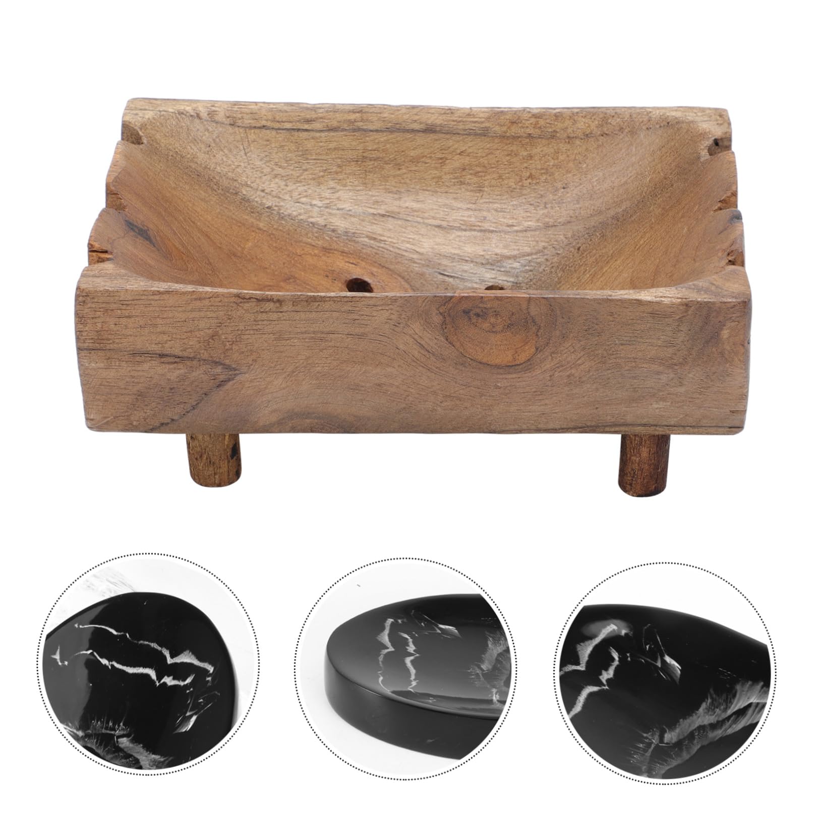 LIFKOME Jabonera de Baño de Madera Color Café Diseño Sencillo, Mantiene el Jabón Limpio y Retrasando Su Uso, Adecuado para Cocina y Obsequio de Inauguración