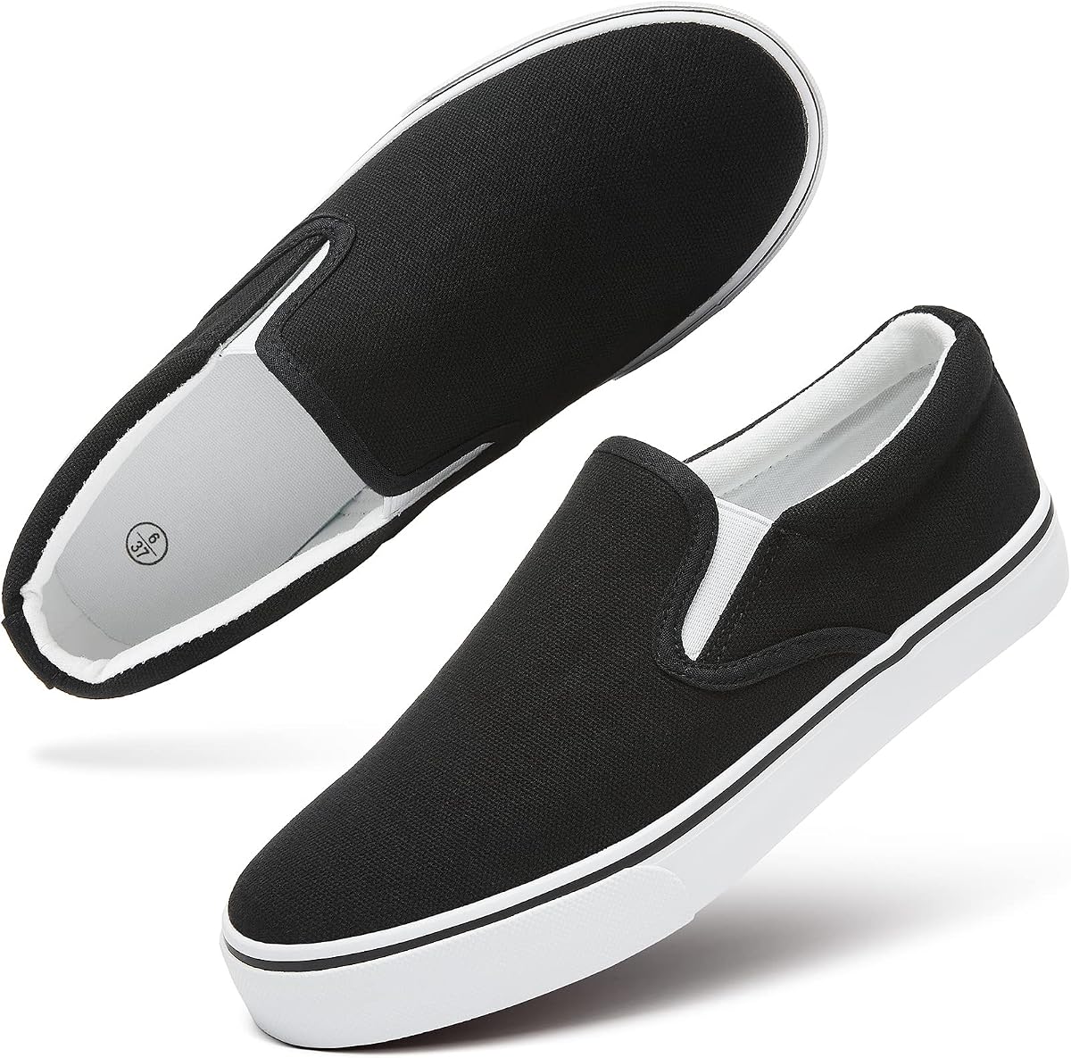 Zapatillas de lona sin cordones para mujer Mocasines antideslizantes | Tenis bajos antideslizantes para caminar, transpirables, informales, cómodos, a la moda.