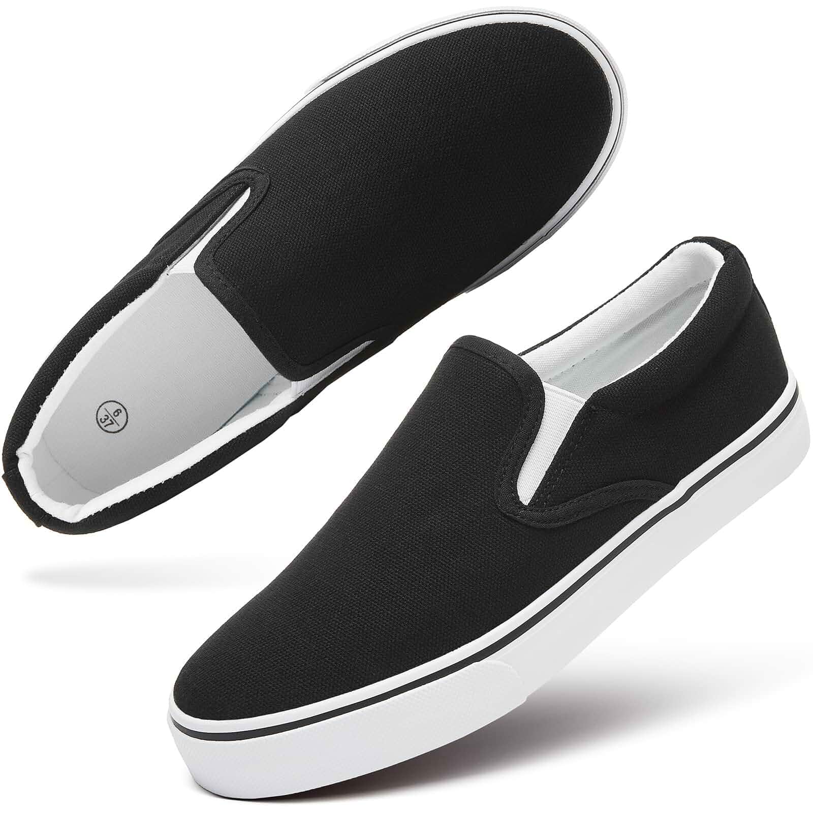 Women's Canvas Slip On Sneakers Non Slip Loafers | low top non slip on walking breathable casual comfortable fashion tennis