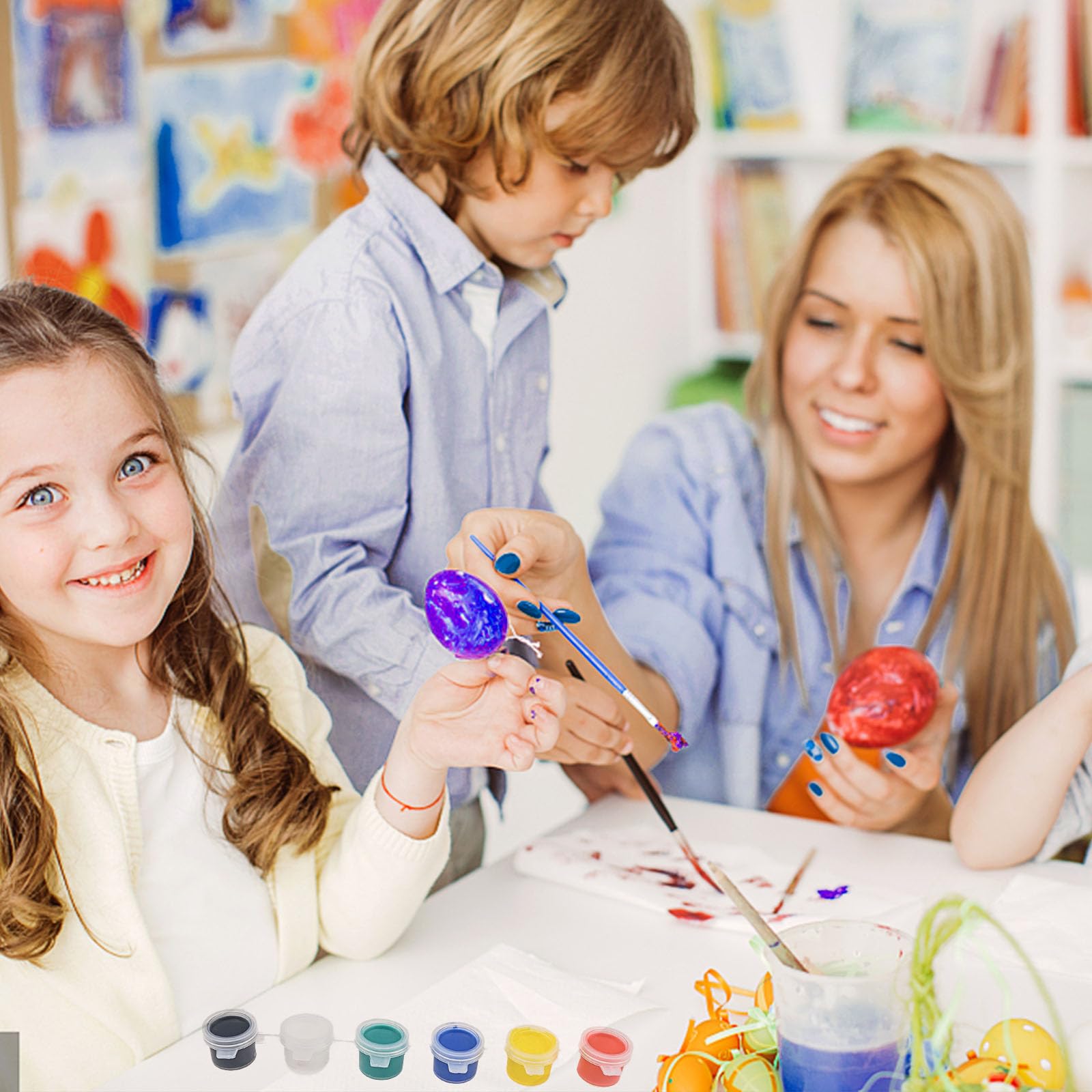 54 Pièces mini chevalets avec toile, kit de peinture