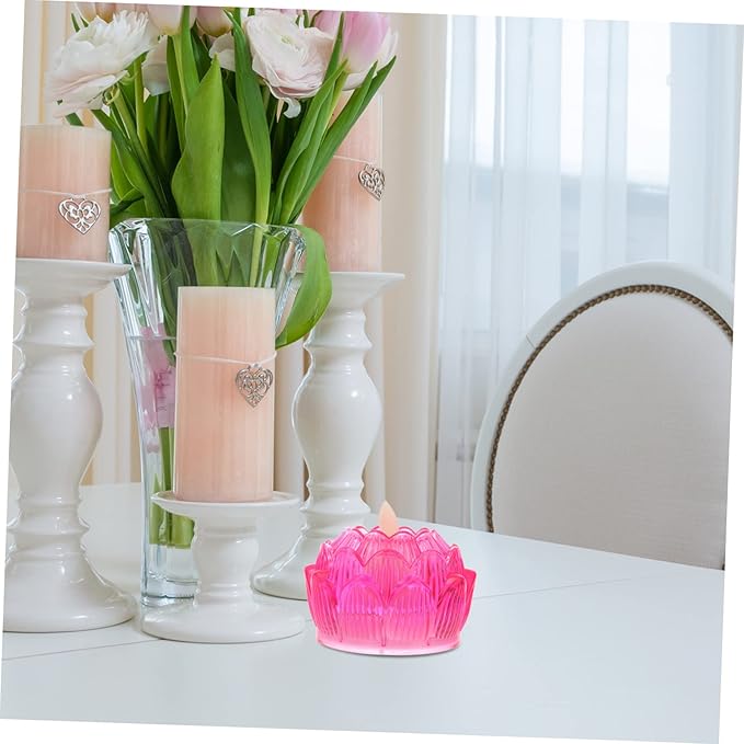 DOITOOL DOITOOL Led Lotus Candles Light Flower Lamps Buddha Lamps Elegant Home Decor Realistic Lotus Design No Smoke photo 3