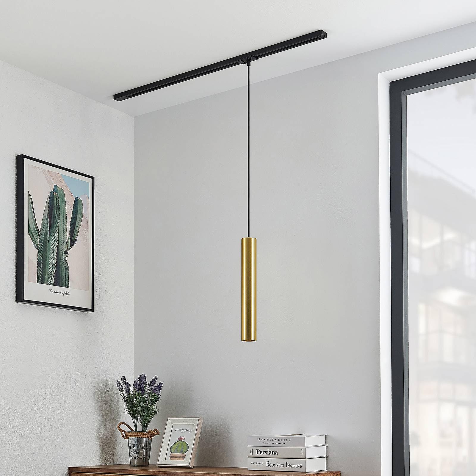 Lampada a binario (Moderno) colore Nero, in Metallo ad es. Soggiorno & Sala da pranzo) di Lindby | monofase faretti su