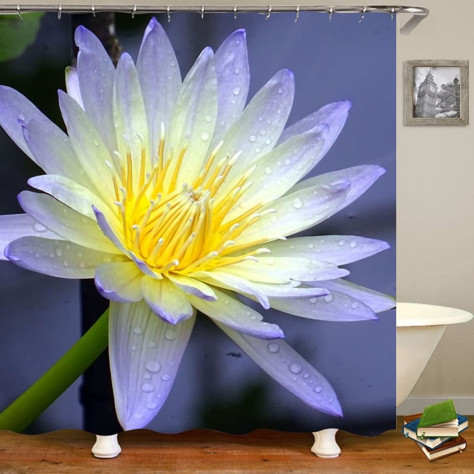 Rideau de douche imperméable fleur pour résoudre les problèmes d'inondation de bain