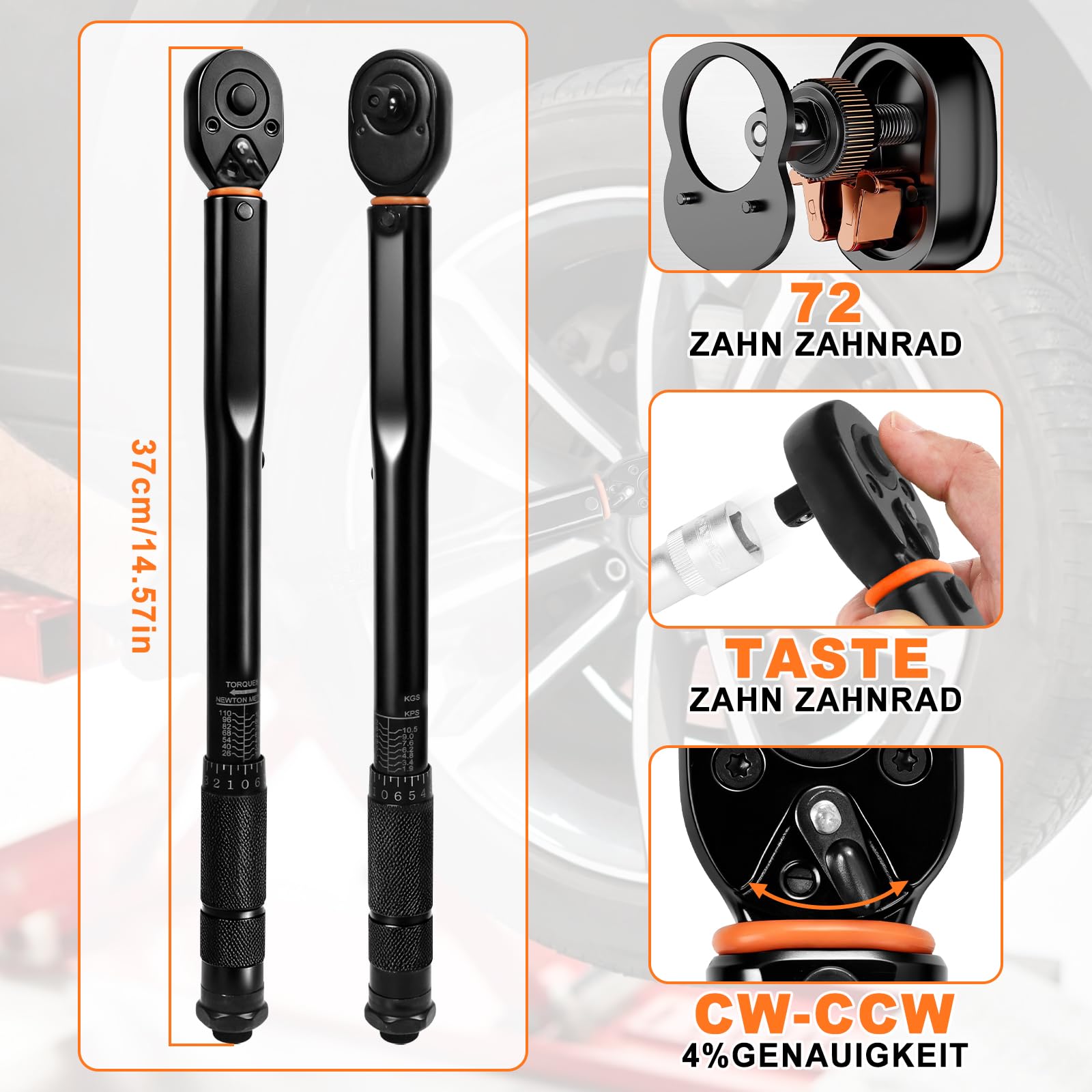 Set di 10 bussole per avvitatore a percussione, 8-24 mm, per avvitatore a percussione da 1/2" (1/2", 28-210 Nm)