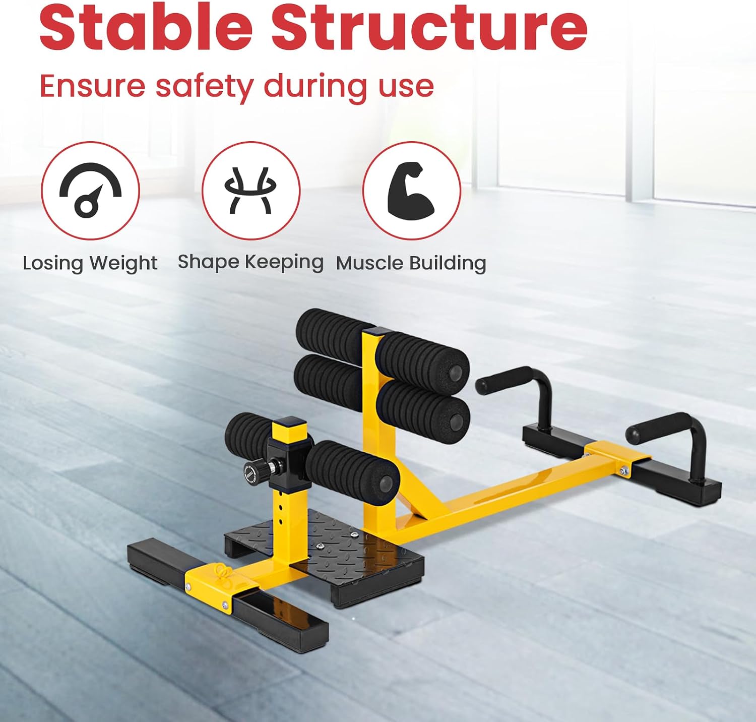 KOTEK Squat Machine, 3-in-1 Squat Workout Equipment with Handles, Height Adjustable for Push-Up, Sit-Up, Sissy Squat & Strength Training, Deep Sissy Squat Machine for Home, Gym