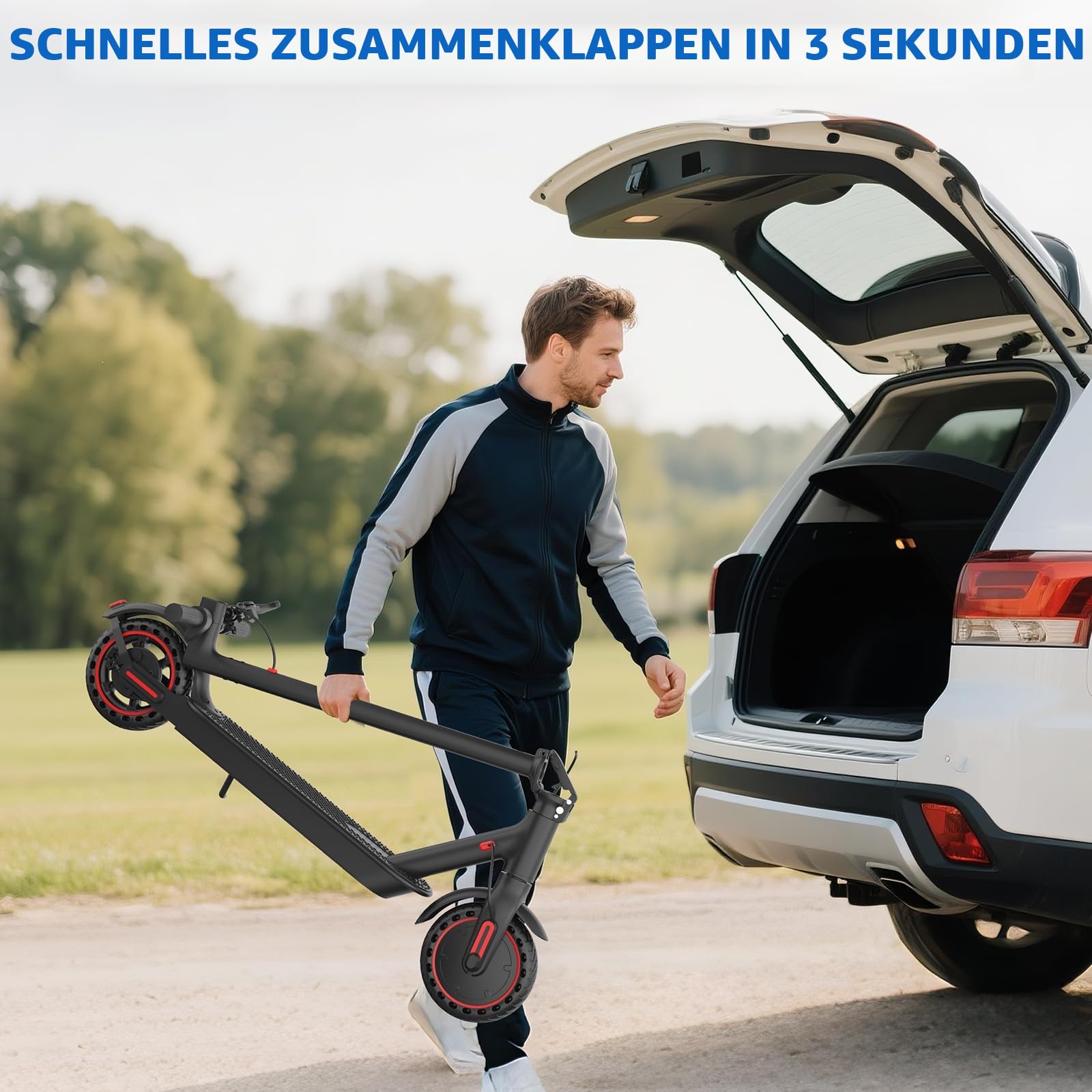8,5 Zoll Elektroroller, E-Roller mit Straßenzulassung,3 Geschwindigkeitsmodi, 10,4 Ah Klasse A Akku, mit App-Steuerung,35 km Reichweite & 120 kg Tragkraft