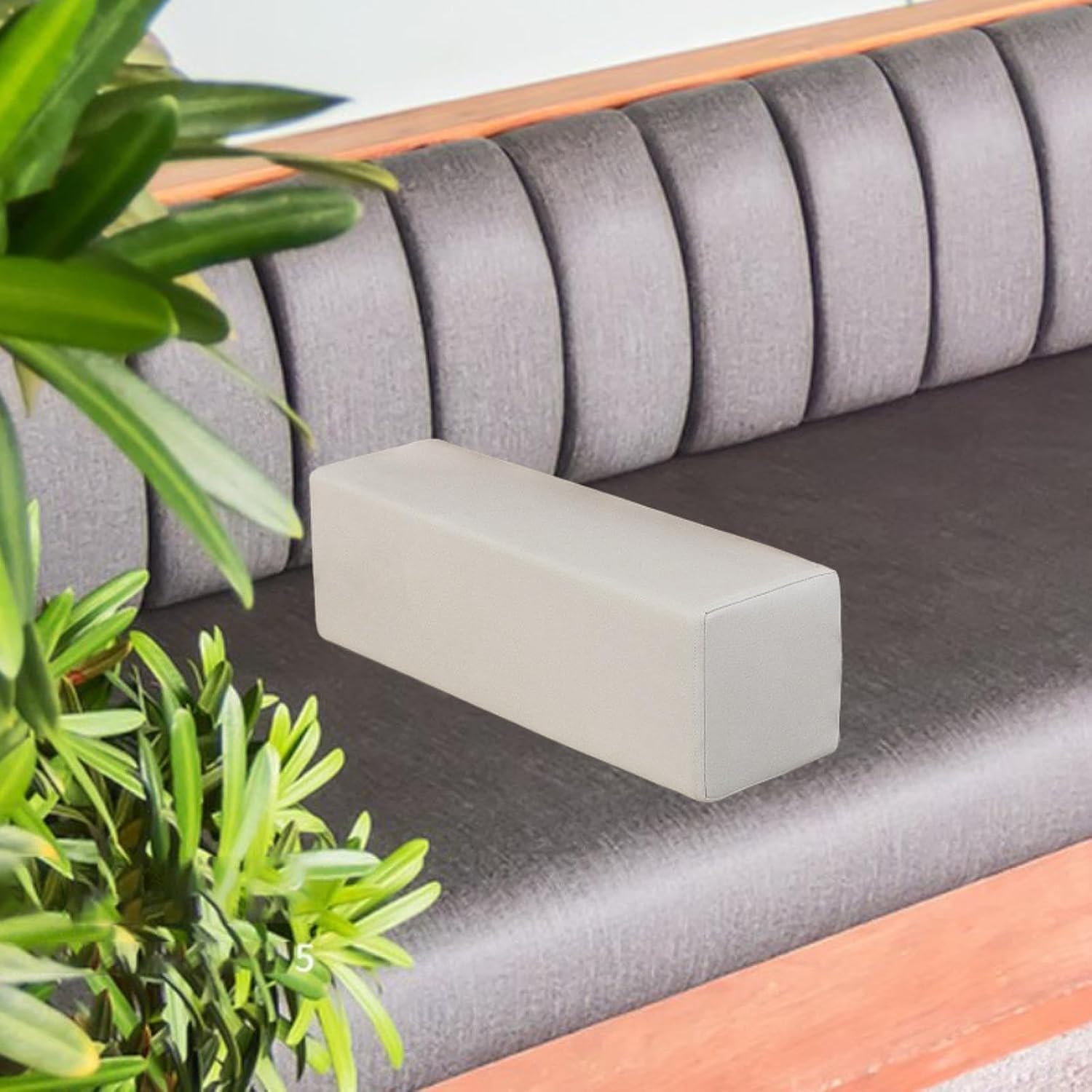 Light Gray Ergonomic Armrest Pillow - Removable Washable Cover for Comfort & Support - Ideal for Gaming, W, Relaxing - Cozy Cushion for Home & Office