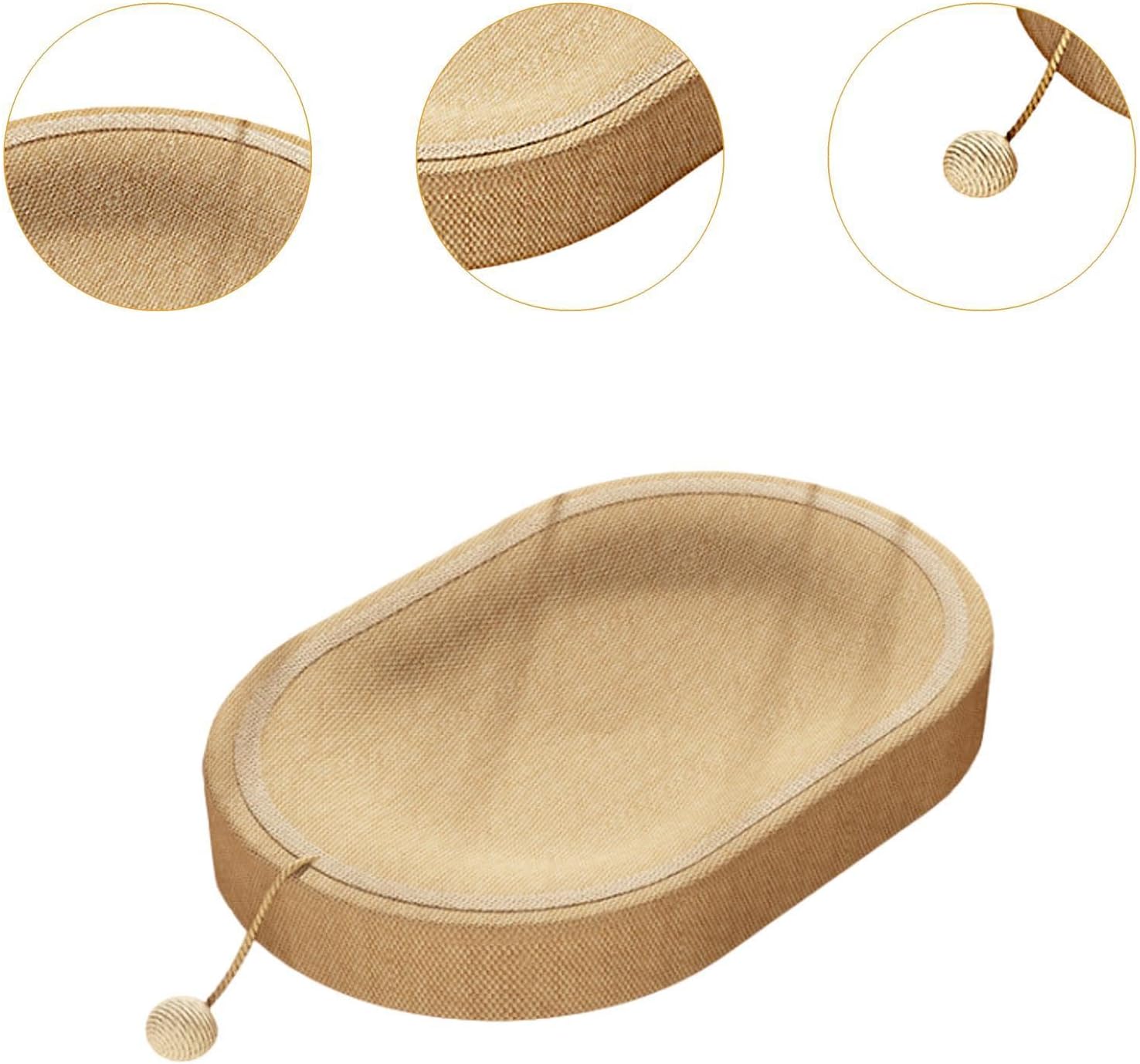 review Sisal Cat Scratcher Bed Pet Cat Lounge Bed Modern Furniture Protection Oval Cat Scratcher Bowl Kitten Sleeping Nest for Cats